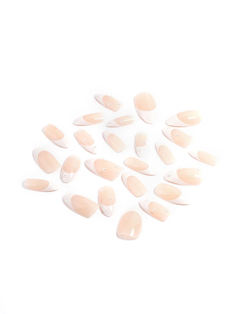 White Pearl Press On Nails