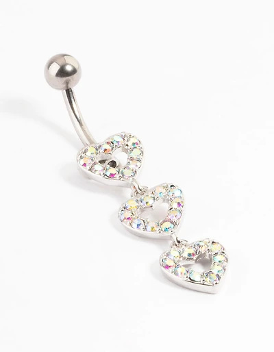 Surgical Steel Double Heart Belly Ring