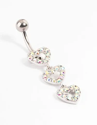 Surgical Steel Double Heart Belly Ring
