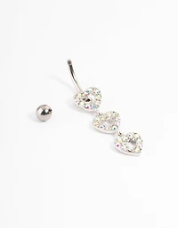 Surgical Steel Double Heart Belly Ring