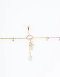 Gold Plated Surgical Steel Cross Belly Chain
