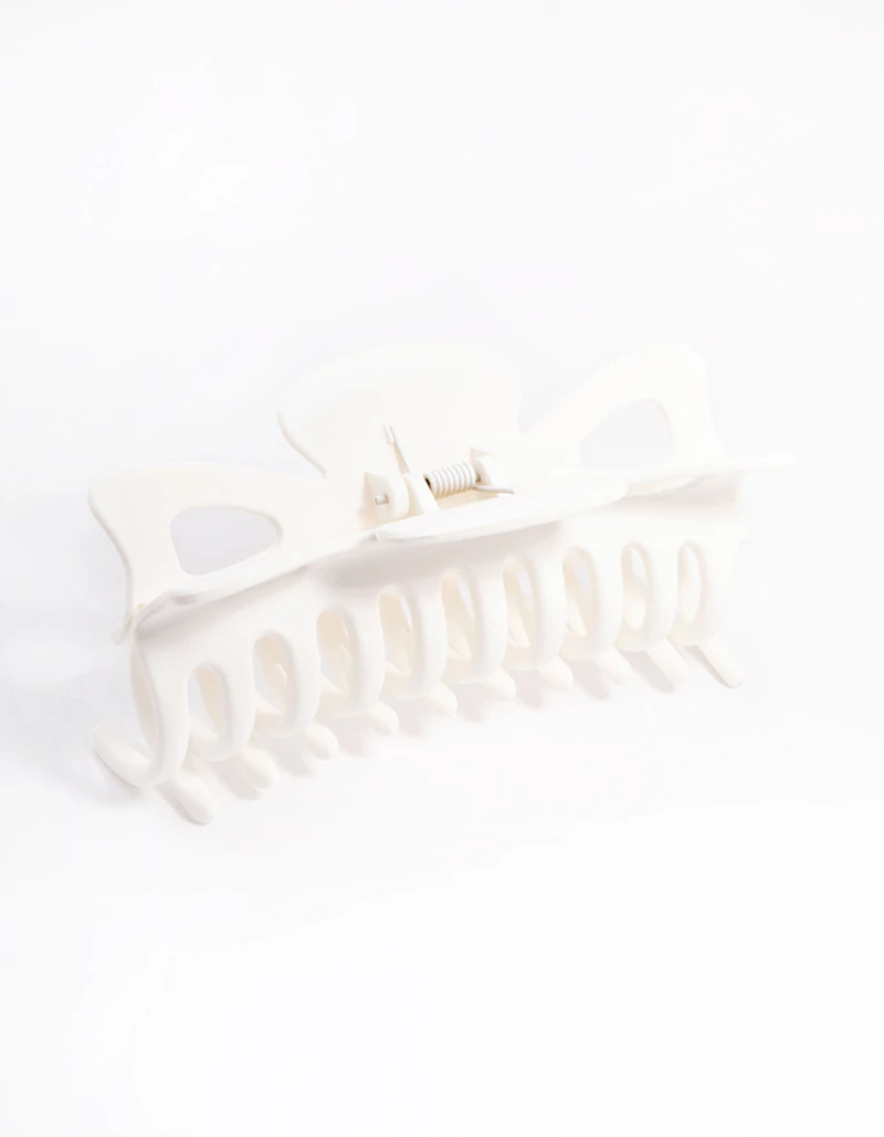 White Acrylic Triangle Cut Out Claw Clip