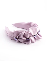 Fabric Scrunch Detail Diamante Headband