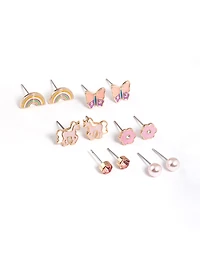 Kids Unicorn Garden Stud Earrings 6-Pack