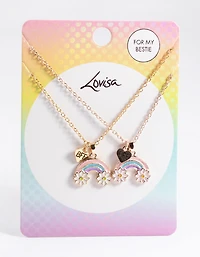 Kids Rainbow Daisy BFF Necklace Pack
