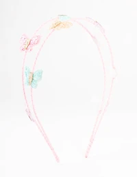 Kids Glitter Butterfly Headband 2-Row