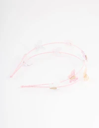 Kids Glitter Butterfly Headband 2-Row