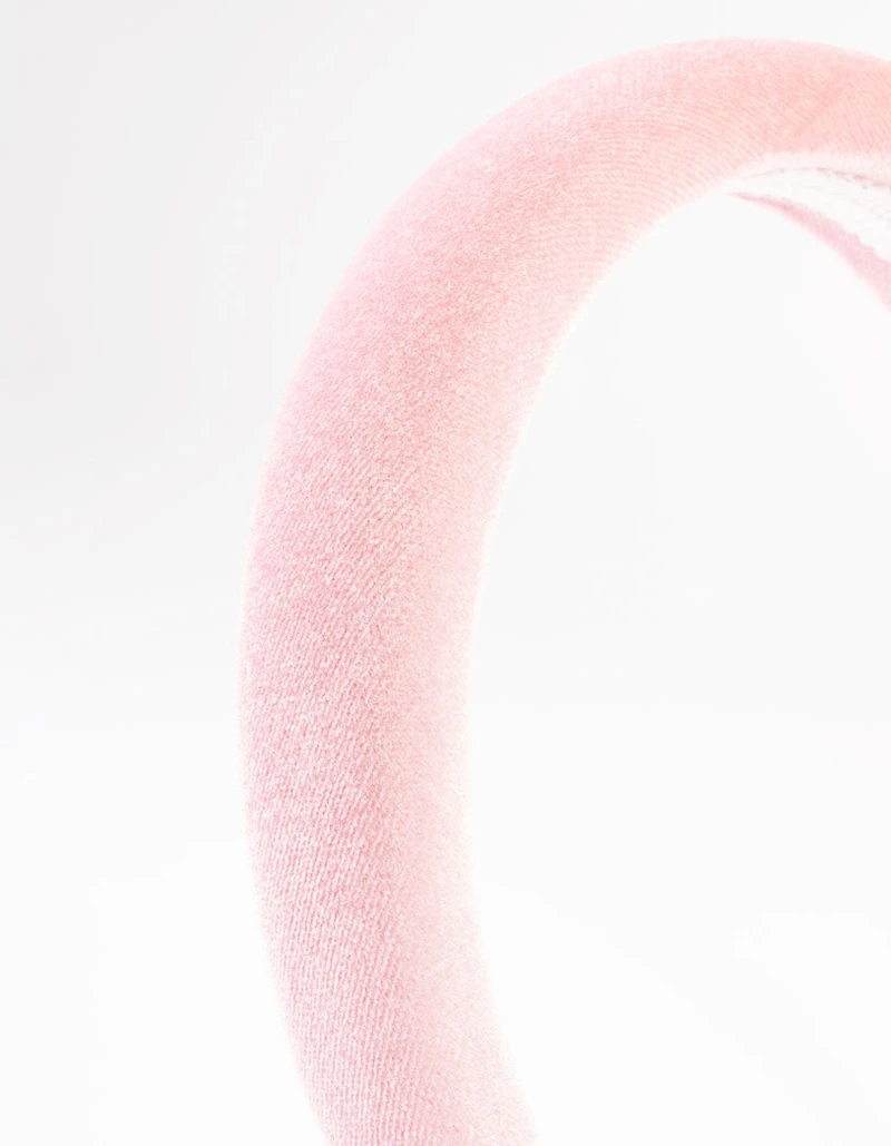 Kids Fabric Basic Pink Padded Headband