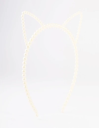 Kids Plastic Cat Ear Pearl Headband
