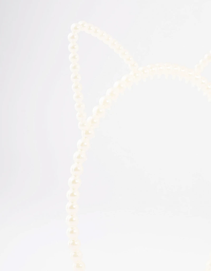 Kids Plastic Cat Ear Pearl Headband