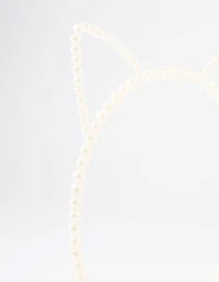 Kids Plastic Cat Ear Pearl Headband