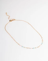 Gold Dainty Bead Necklace