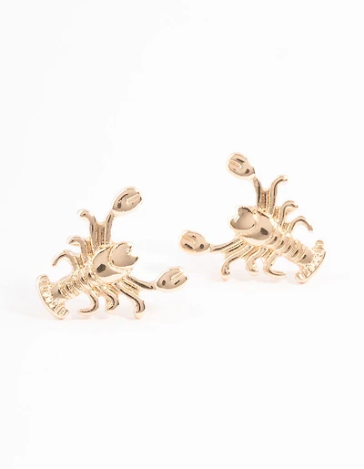 Boucles d’oreilles en or en forme de homard