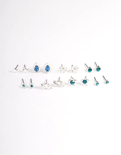 Silver Garden Celestial Earrings 8-Pack