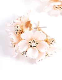 Gold Mini Flower Hoop Earrings