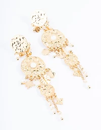 Gold Plated Statement Boho Freshwater Pearl Earrings