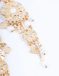 Gold Plated Statement Boho Freshwater Pearl Earrings