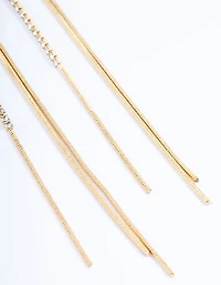 Boucles d’oreilles sandwich à l’avant et à l’arrière de Diamante plaquées or