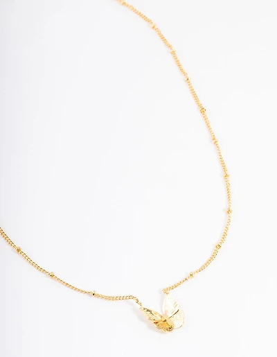 Gold Plated Detail Butterfly Necklace