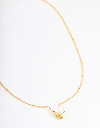 Gold Plated Detail Butterfly Necklace
