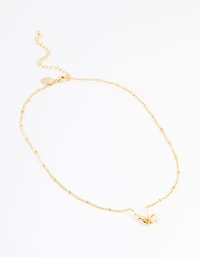 Gold Plated Detail Butterfly Necklace