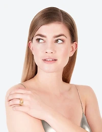 Gold Plated Freshwater Pearl Mixed Band Rings 6-Pack