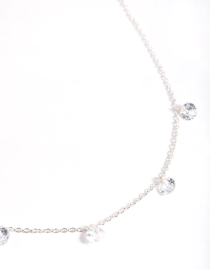 Collier de gouttelettes en zircone cubique en argent
