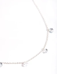 Collier de gouttelettes en zircone cubique en argent