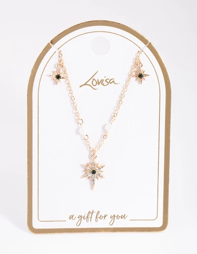 Collier céleste en or et perles en satin