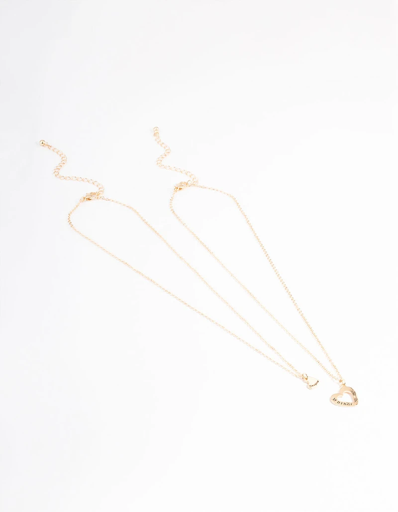 Gold Open Heart Necklace Pack