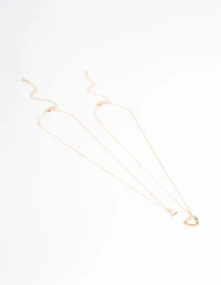Gold Open Heart Necklace Pack