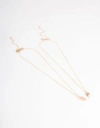 Gold Best Friend Pearl Heart Necklace Pack