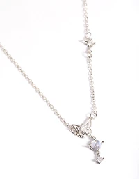 Collier papillon délicat en argent & Diamant