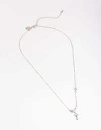 Collier papillon délicat en argent & Diamant