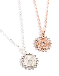Paquet collier Sun Compass en Métal Mixte