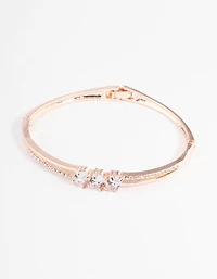 Rose Gold Oval Stone Diamante Bracelet