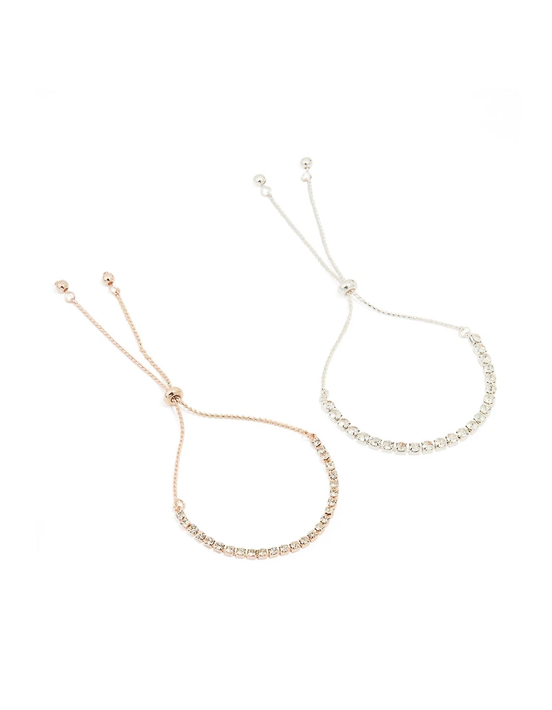 Mixed Metal Classic Cup Chain Tennis Bracelet Pack