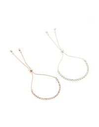 Mixed Metal Classic Cup Chain Tennis Bracelet Pack