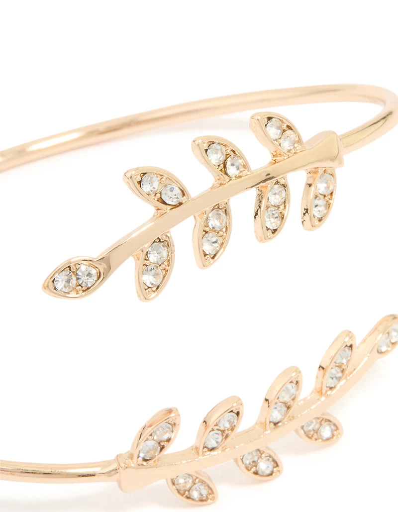 Bracelet de poignet enveloppant en feuille d’or