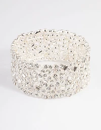 Bracelet stretch en pierre orné d’argent