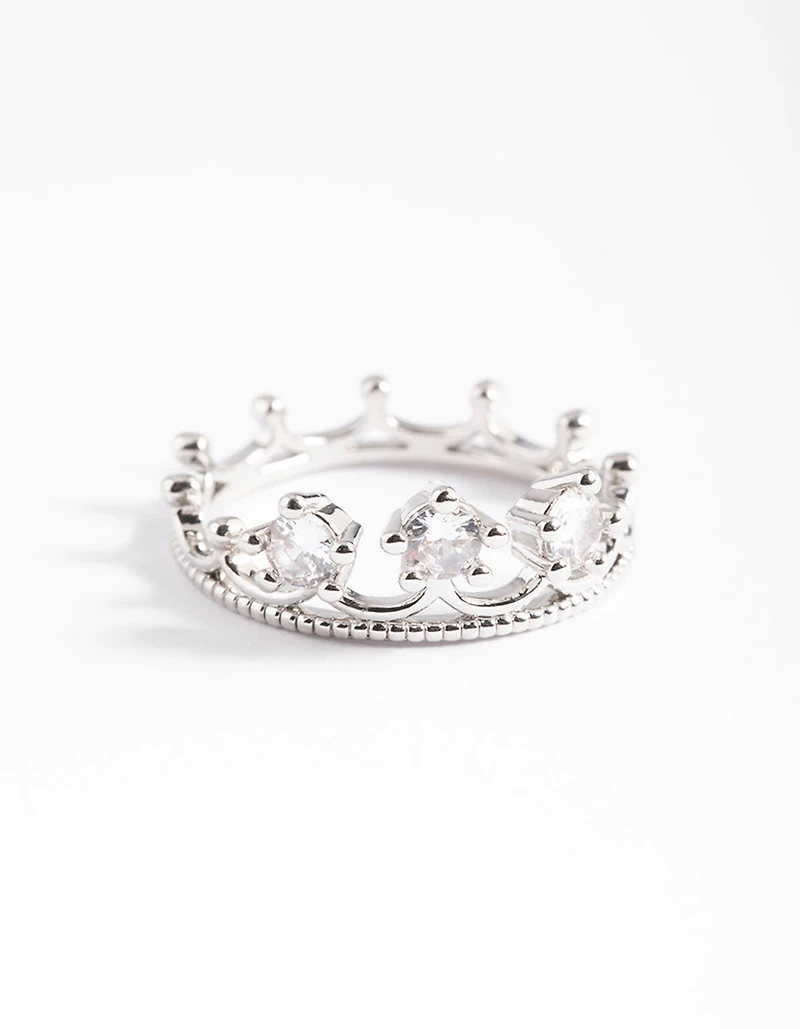 Couronne en zircone cubique argent