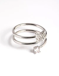Silver Mini Butterfly Wrap Ring