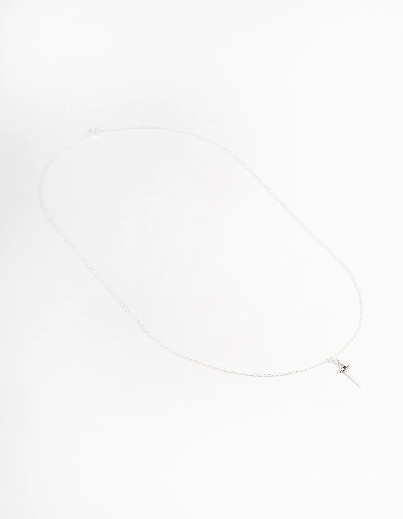 Sterling Silver Dagger Pendant Necklace