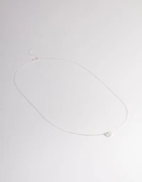 Sterling Silver Cubic Zirconia Halo Heart Pendant Necklace