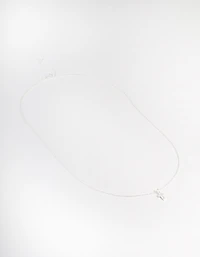 Sterling Silver Cubic Zirconia Small Cross Necklace