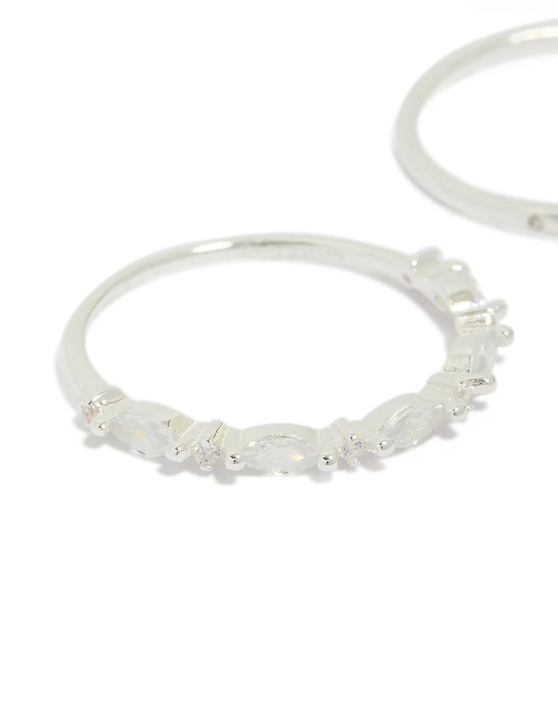 Paquet de bagues Marquise en argent sterling