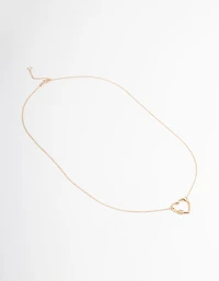 Gold Plated Sterling Silver Heart Pendant Necklace