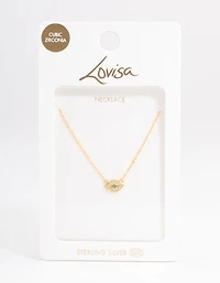 Gold Plated Sterling Silver Evil Eye Necklace