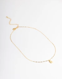 Letter R Gold Plated Rectangle Pendant Initial Necklace