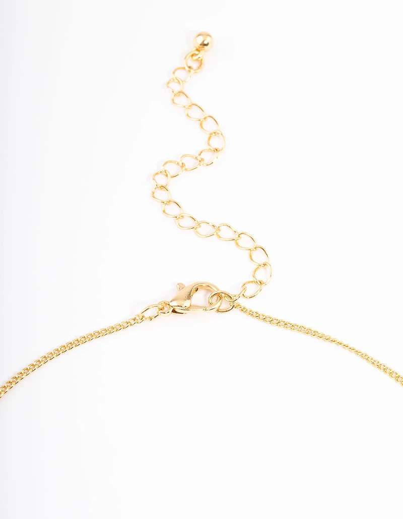 Gold Plated Taurus Necklace with Cubic Zirconia Pendant